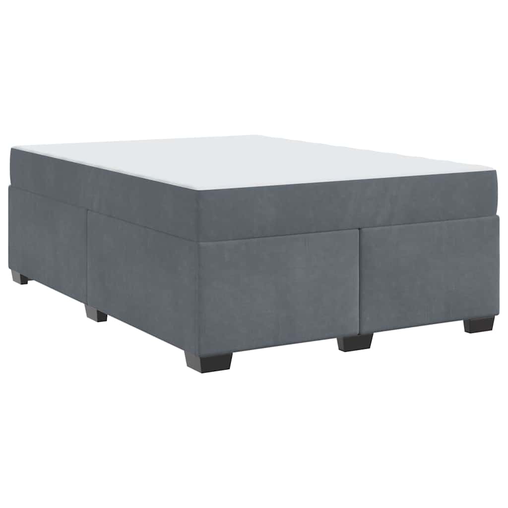 Bettgestell mit Matratze Dunkelgrau 140 x 200 cm Samt