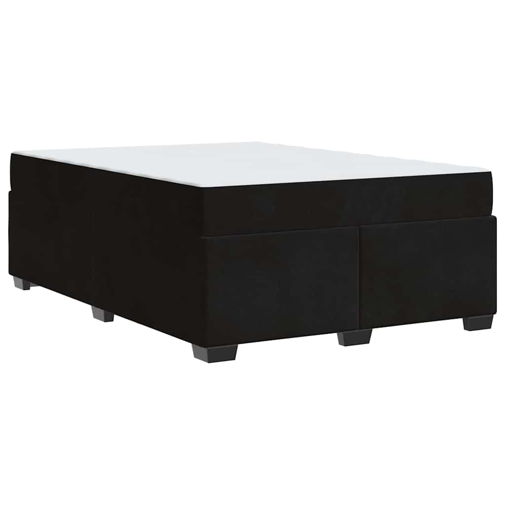 Bettgestell mit Matratze mit Matratze Schwarz 140 x 200 cm Samt