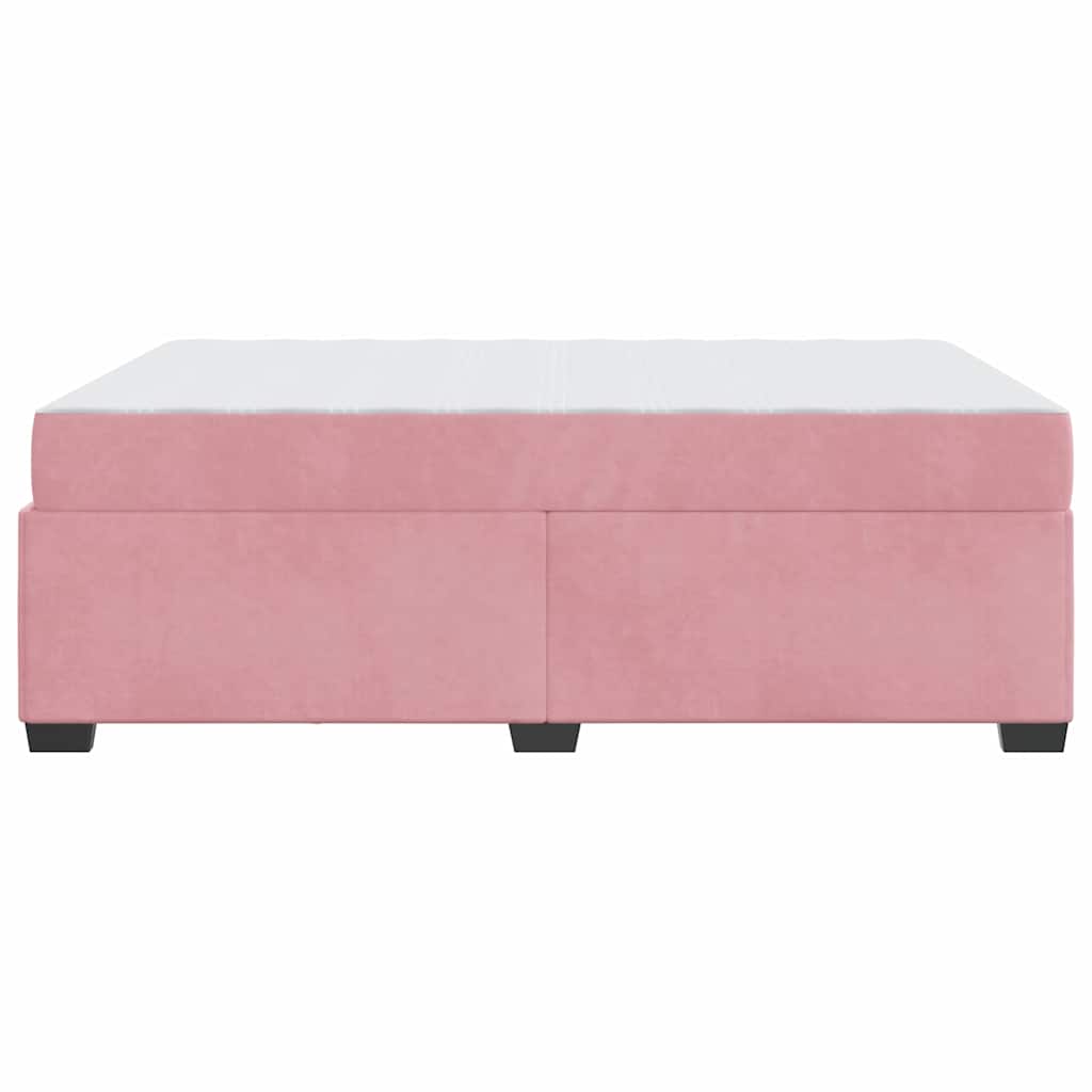 Bettgestell mit Matratze mit Matratze Rosa 140 x 200 cm Samt