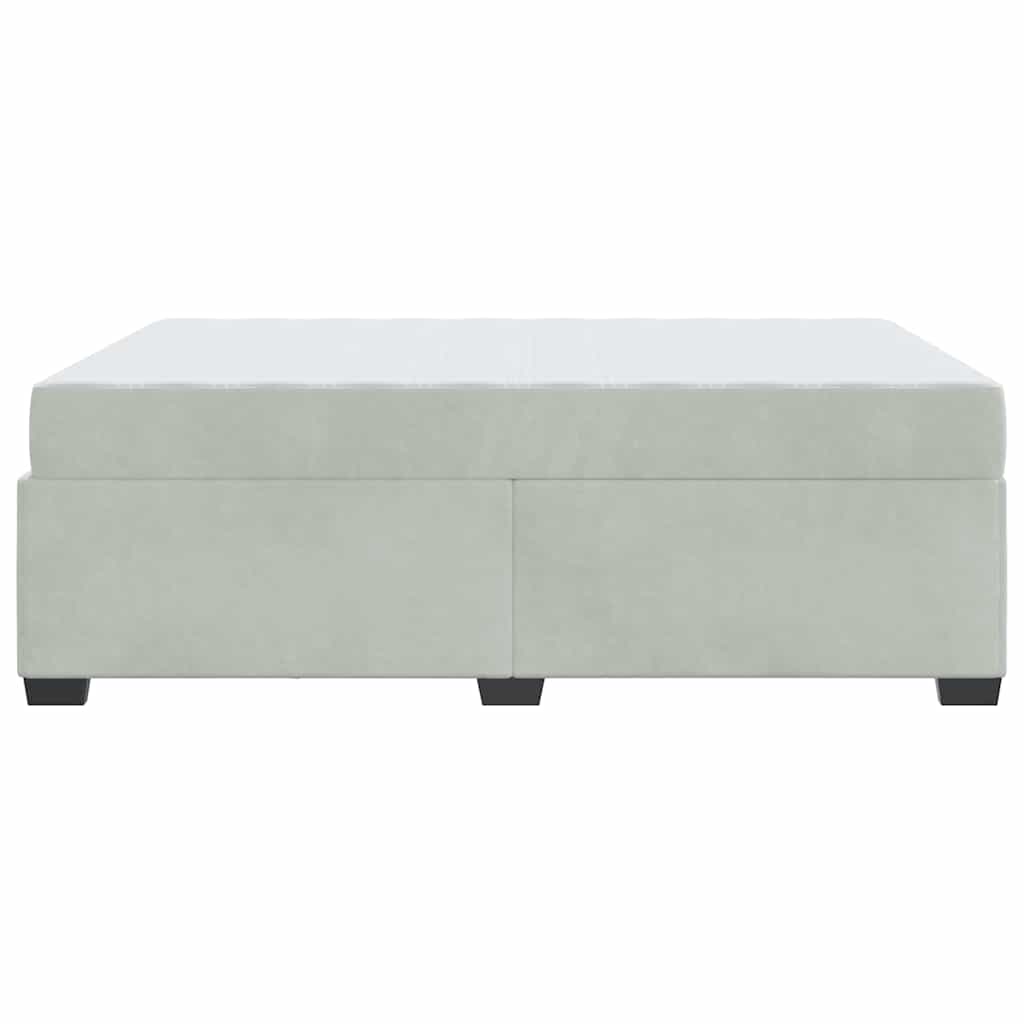 Bettgestell mit Matratze Hellgrau 160 x 200 cm Samt
