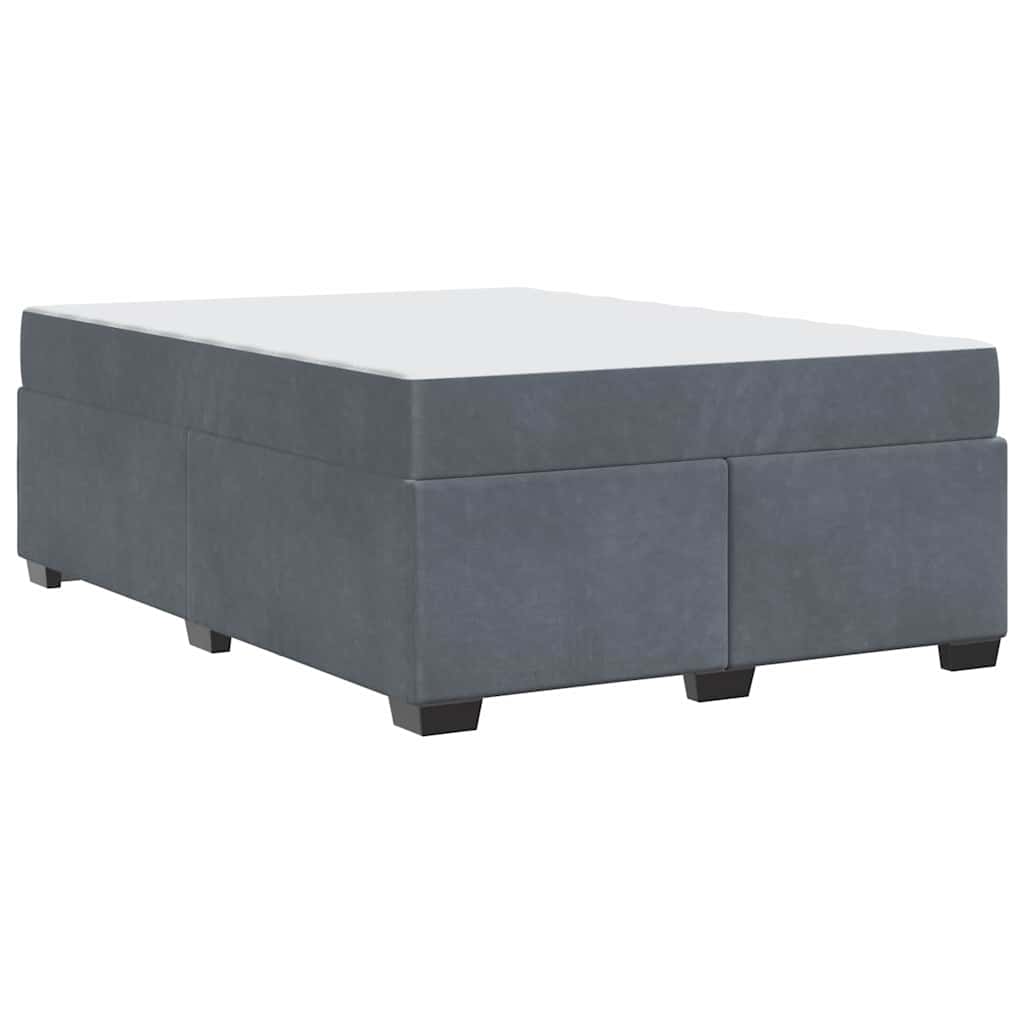 Bettgestell mit Matratze Dunkelgrau 160 x 200 cm Samt