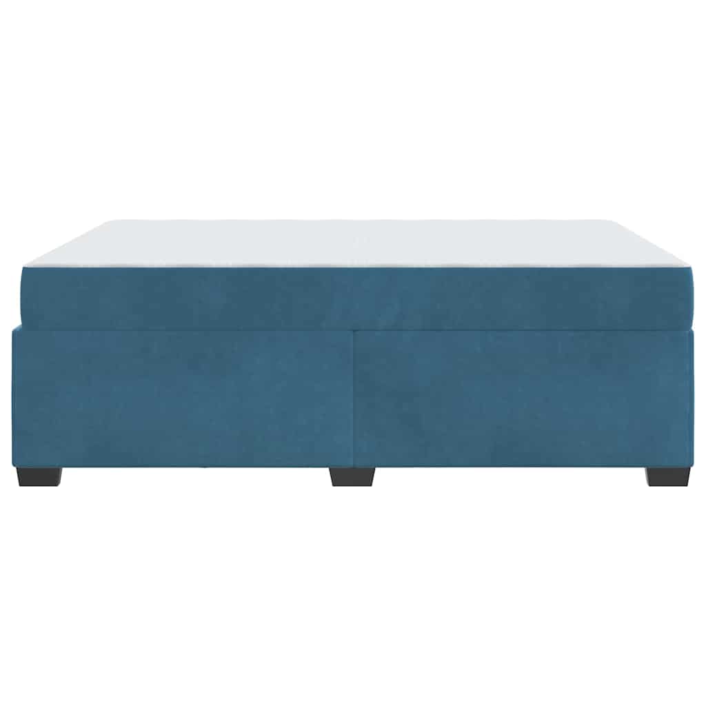 Bettgestell mit Matratze Dunkelblau 160 x 200 cm Samt