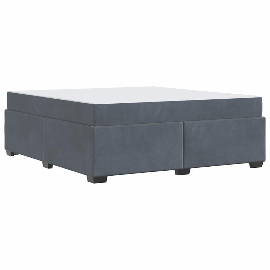 Bettgestell mit Matratze Dunkelgrau 180 x 200 cm Samt