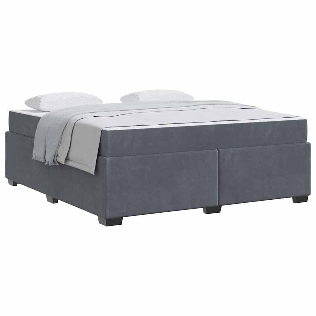 Bettgestell mit Matratze Dunkelgrau 180 x 200 cm Samt