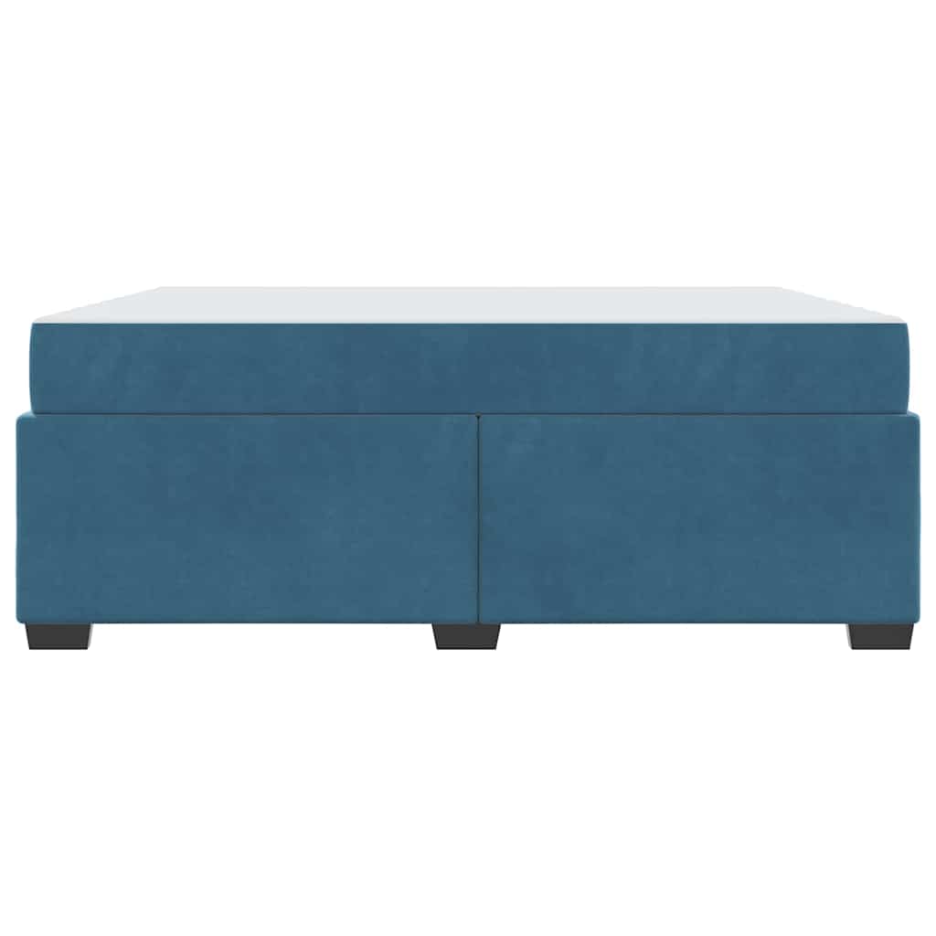 Bettgestell mit Matratze Dunkelblau 180 x 200 cm Samt