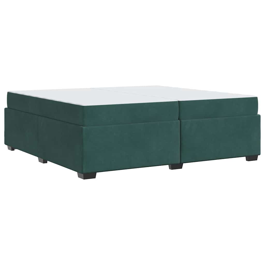 Bettgestell mit Matratze Dunkelgrün 200 x 200 cm Samt