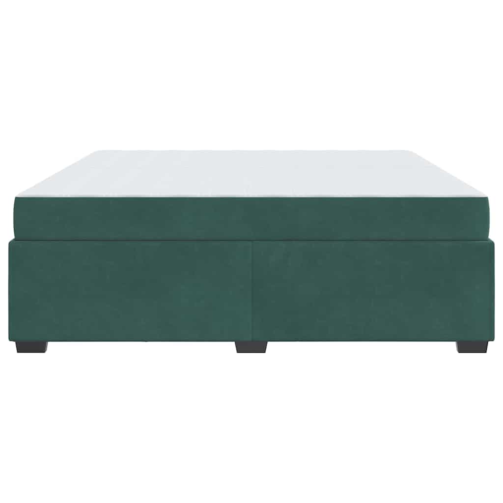 Bettgestell mit Matratze Dunkelgrün 200 x 200 cm Samt