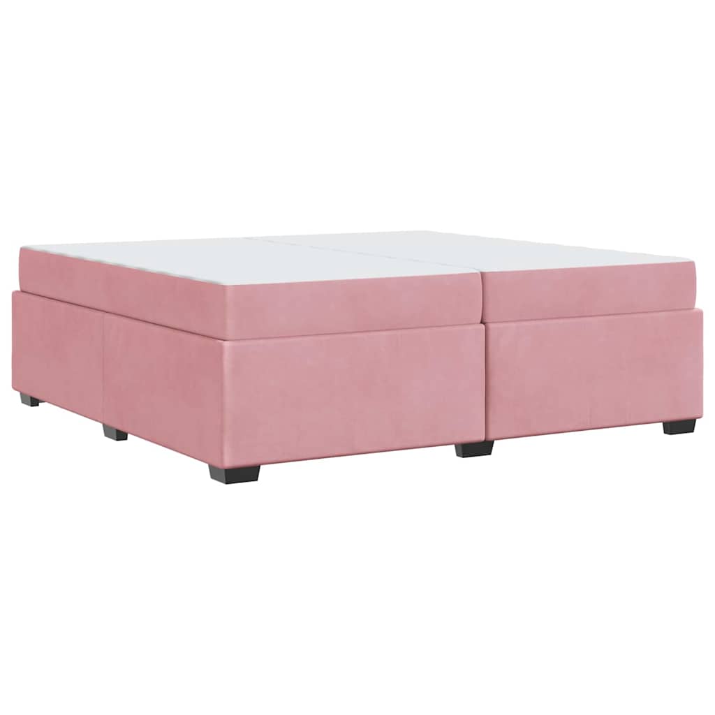 Bettgestell mit Matratze Rosa 200 x 200 cm Samt
