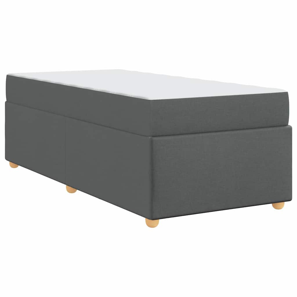 Bettgestell mit Matratze Dunkelgrau 100 x 200 cm Stoff