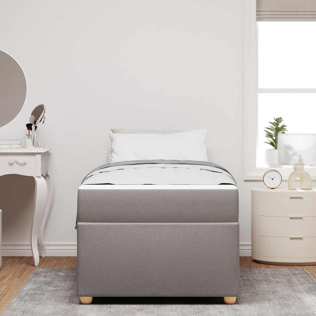 Bettgestell mit Matratze Taupe 100 x 200 cm Stoff