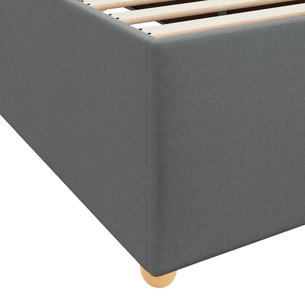 Bettgestell mit Matratze Dunkelgrau 120 x 190 cm Stoff