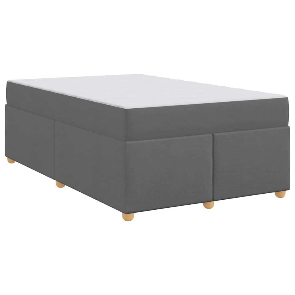 Bettgestell mit Matratze Dunkelgrau 120 x 190 cm Stoff