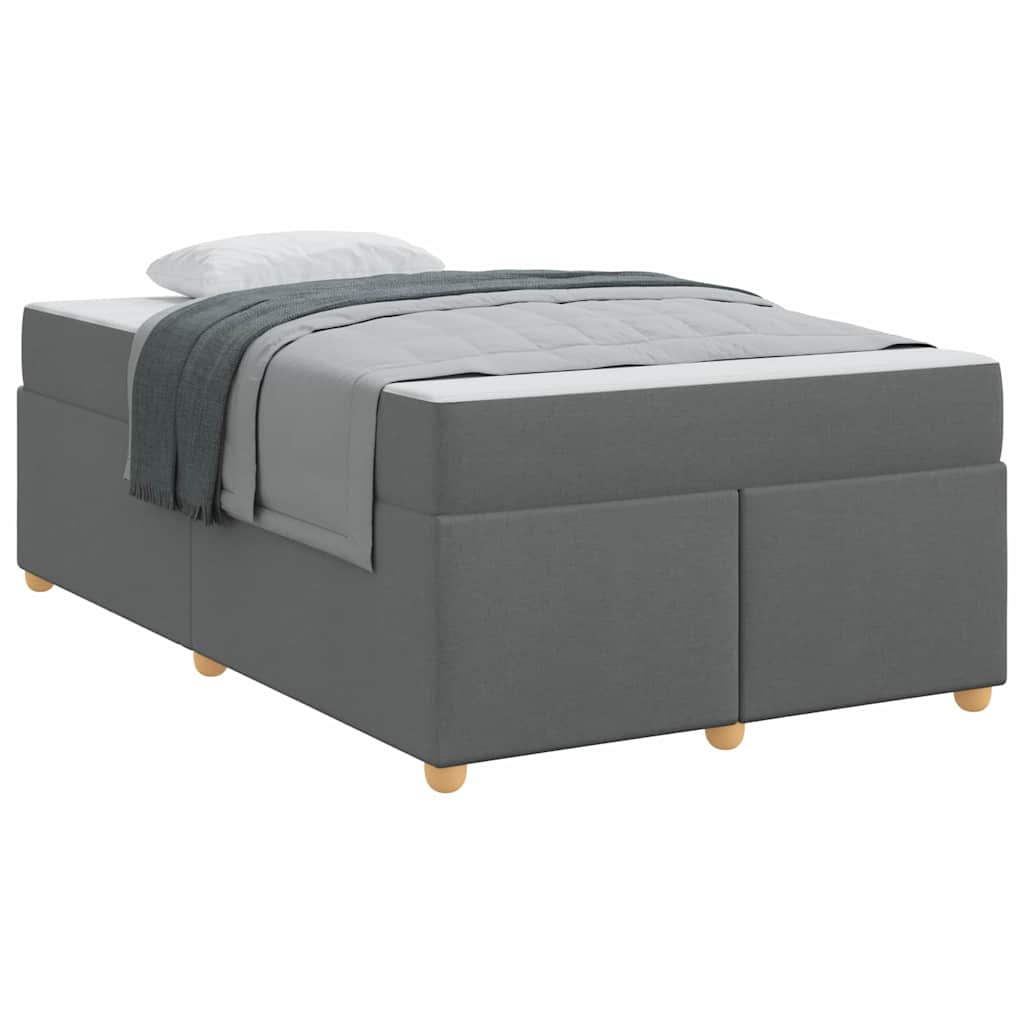 Bettgestell mit Matratze Dunkelgrau 120 x 190 cm Stoff
