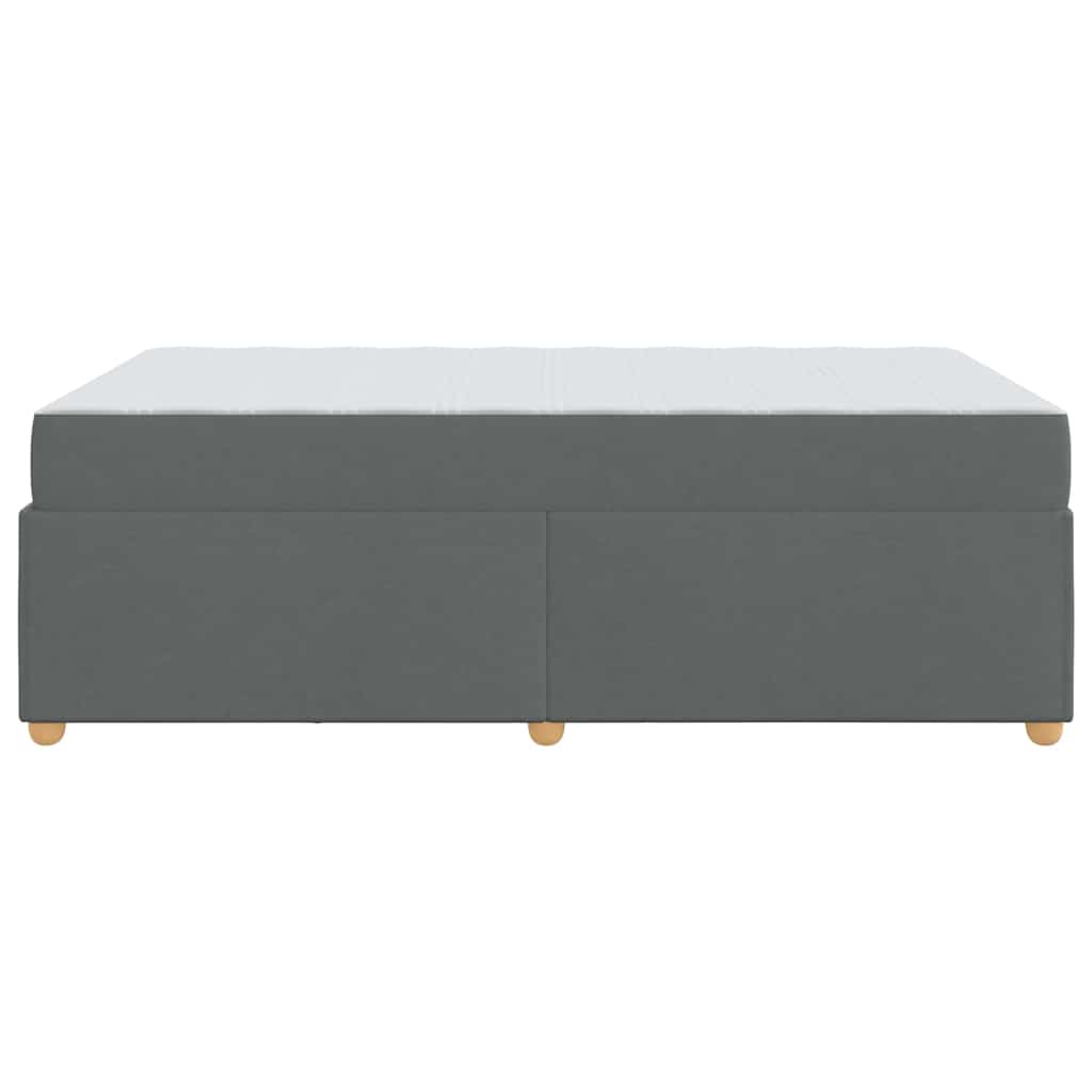 Bettgestell mit Matratze Dunkelgrau 120 x 190 cm Stoff