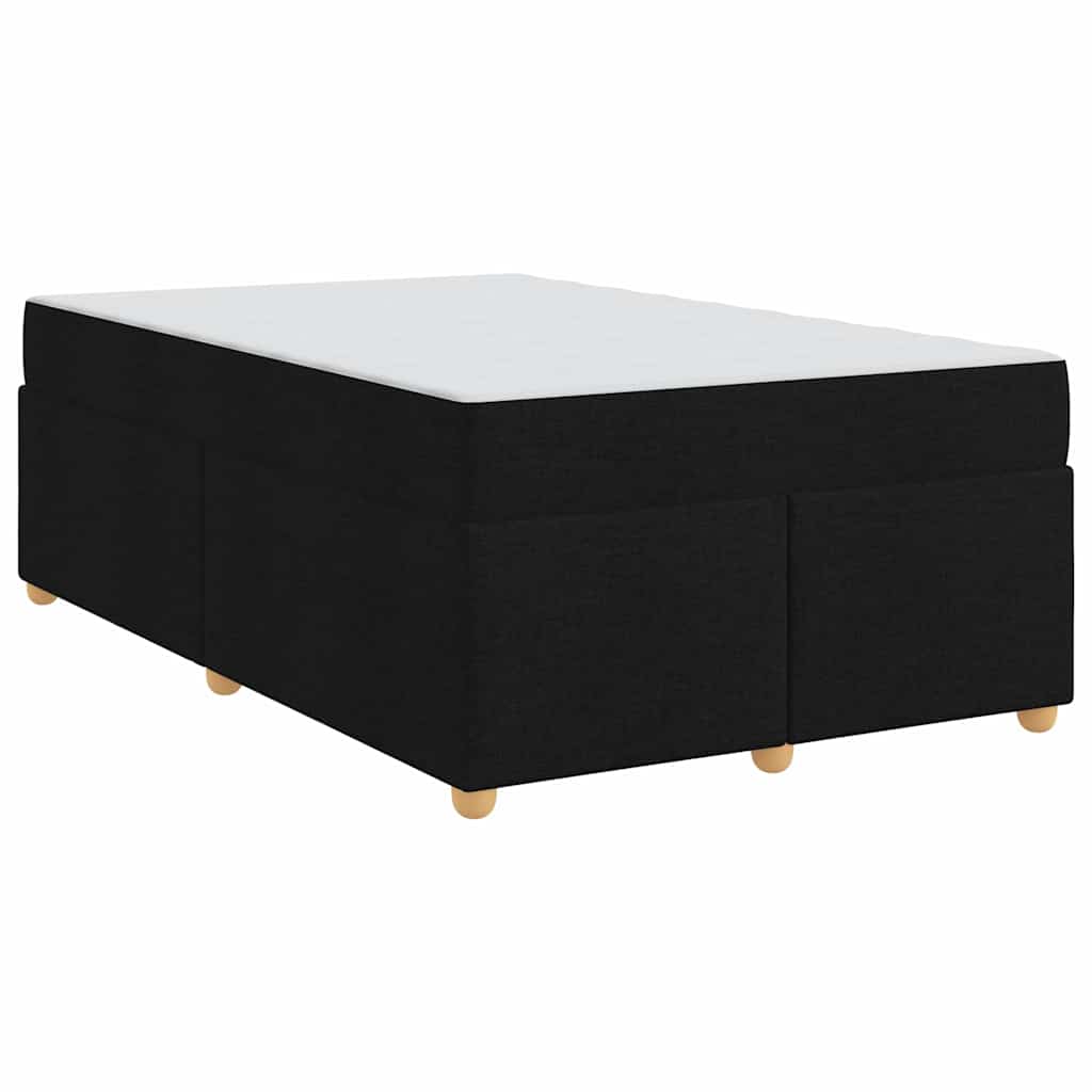 Bettgestell mit Matratze Schwarz 120 x 190 cm Stoff