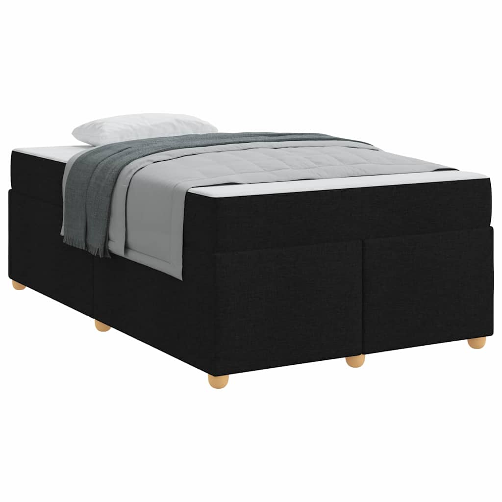 Bettgestell mit Matratze Schwarz 120 x 190 cm Stoff