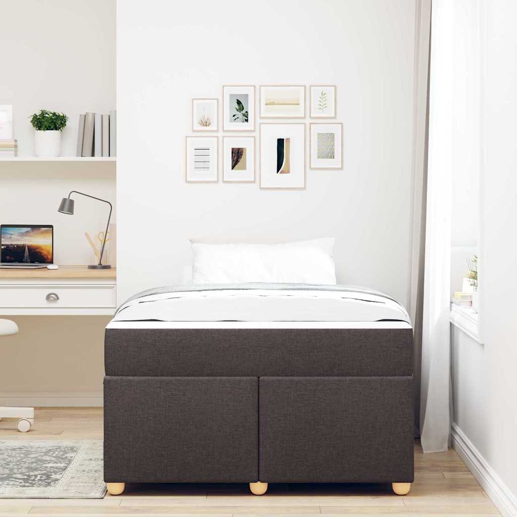 Bettgestell mit Matratze Dunkelbraun 120 x 190 cm Stoff