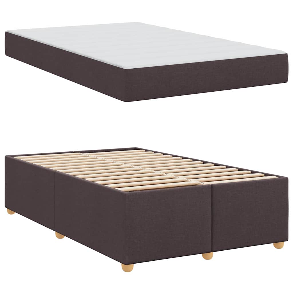 Bettgestell mit Matratze Dunkelbraun 120 x 190 cm Stoff