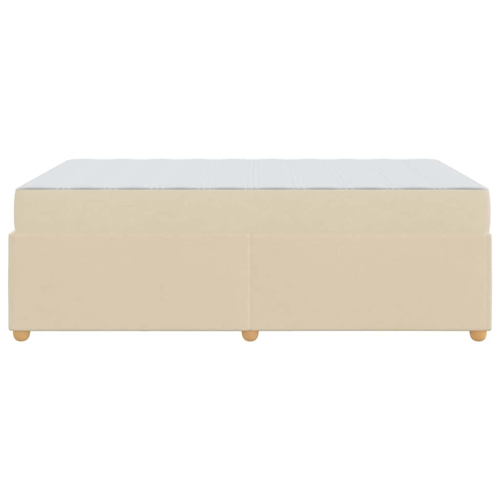 Bettgestell mit Matratze Creme 120 x 190 cm Stoff