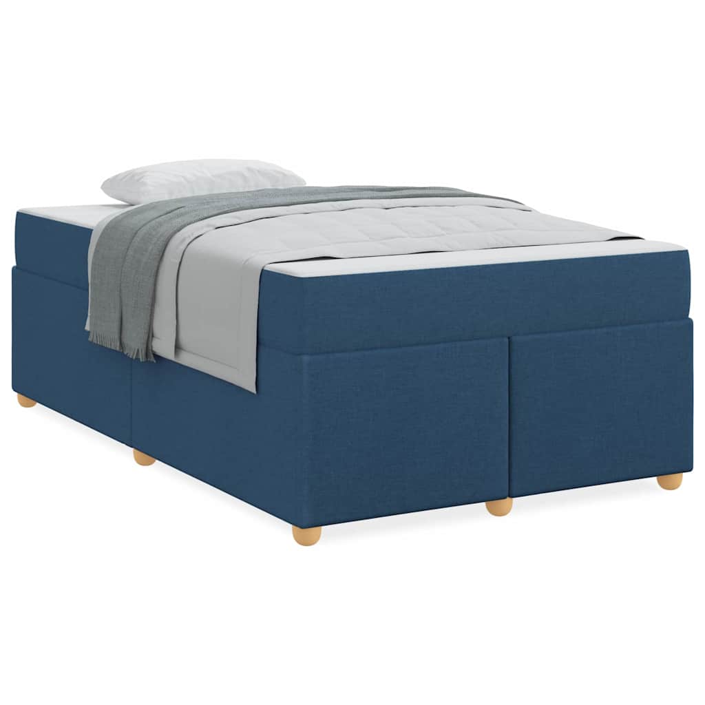 Bettgestell mit Matratze Blau 120 x 190 cm Stoff