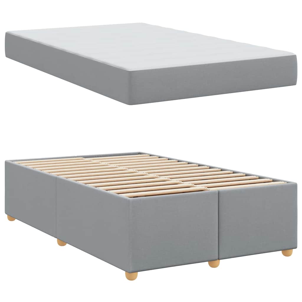 Bettgestell mit Matratze Hellgrau 120 x 200 cm Stoff