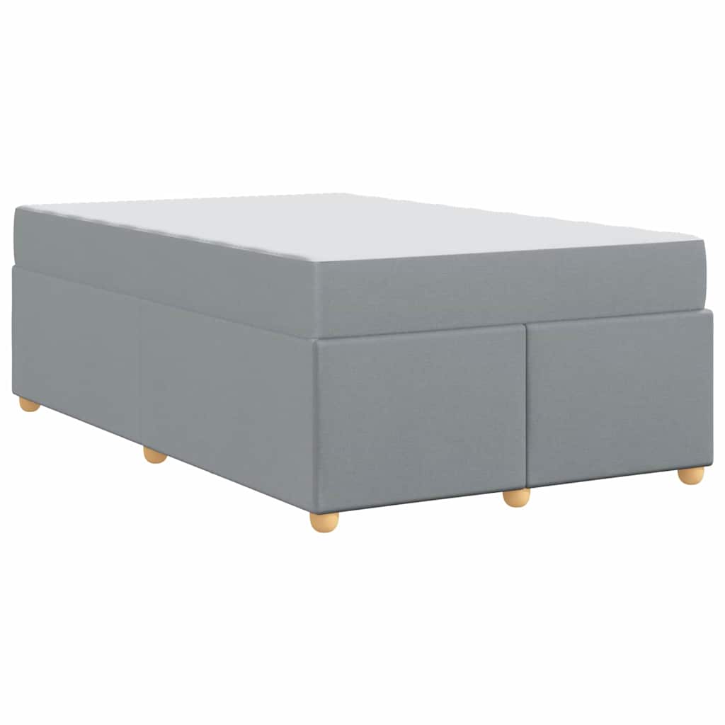 Bettgestell mit Matratze Hellgrau 120 x 200 cm Stoff