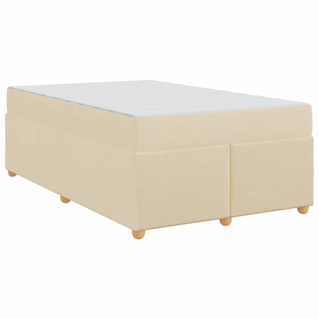 Bettgestell mit Matratze Creme 120 x 200 cm Stoff
