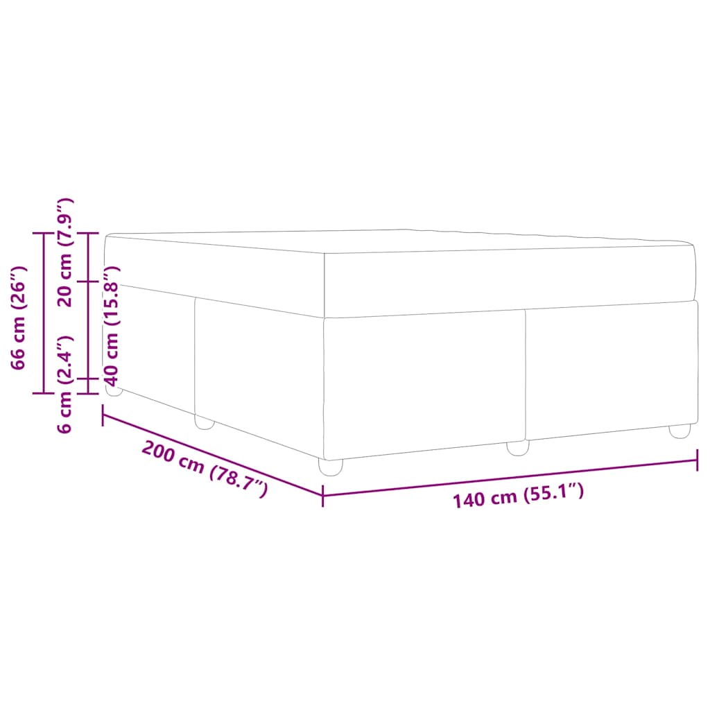 Bettrahmen mit Matratze Hellgrau 140 x 200 cm Stoff