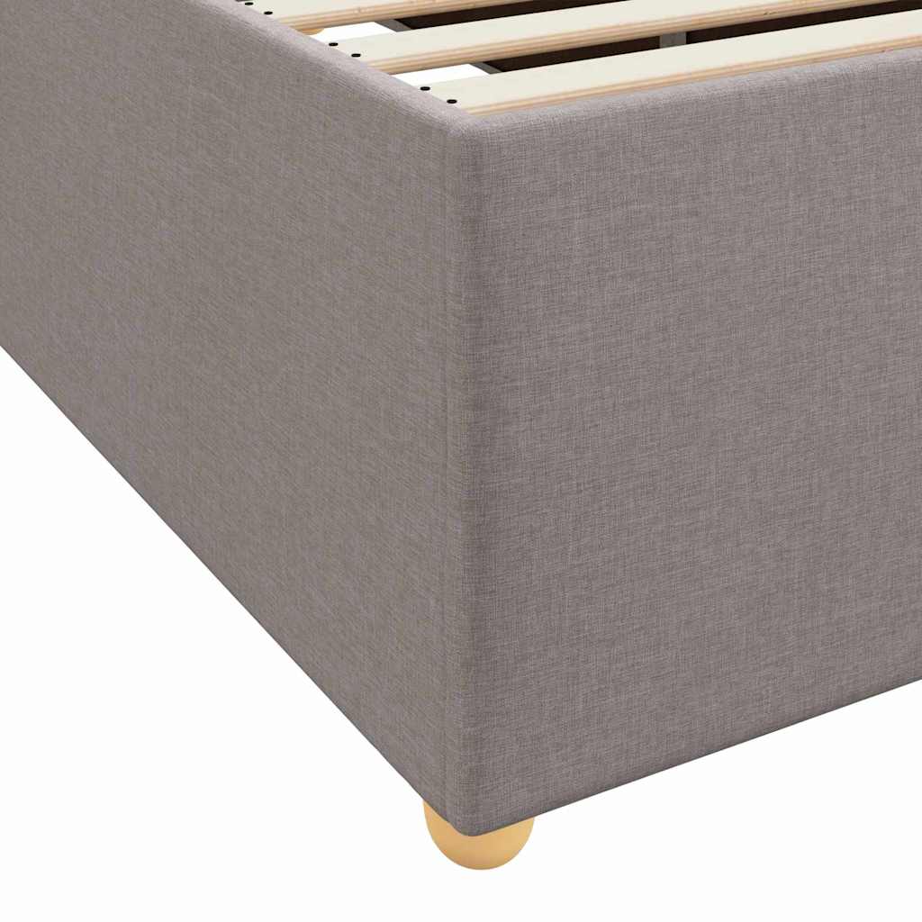 Bettgestell mit Matratze Taupe 140 x 200 cm Stoff