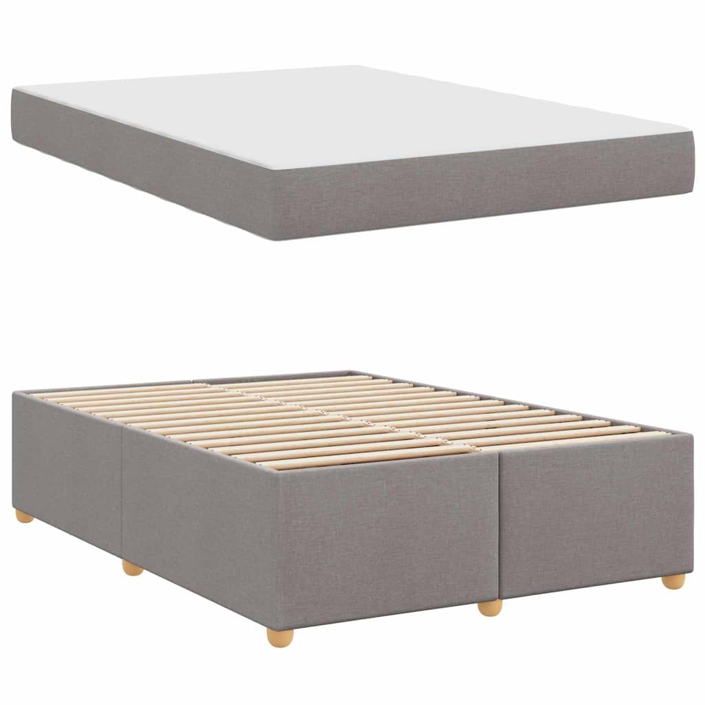 Bettgestell mit Matratze Taupe 140 x 200 cm Stoff