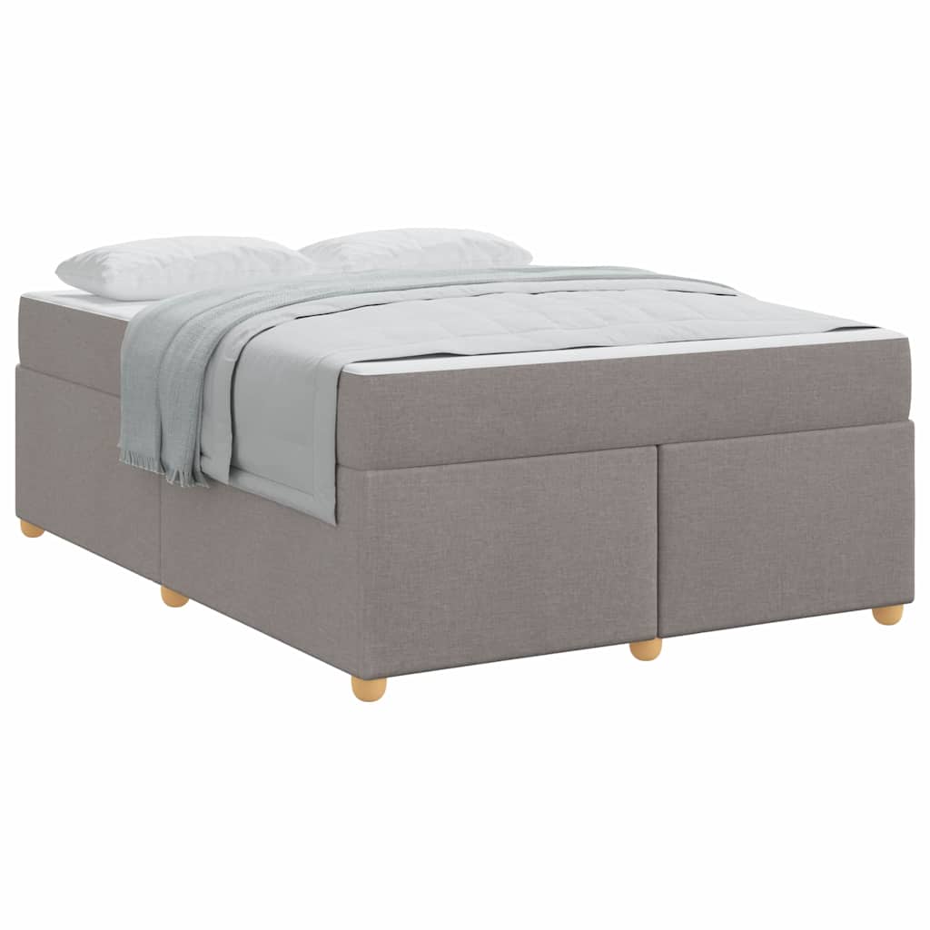 Bettgestell mit Matratze Taupe 140 x 200 cm Stoff