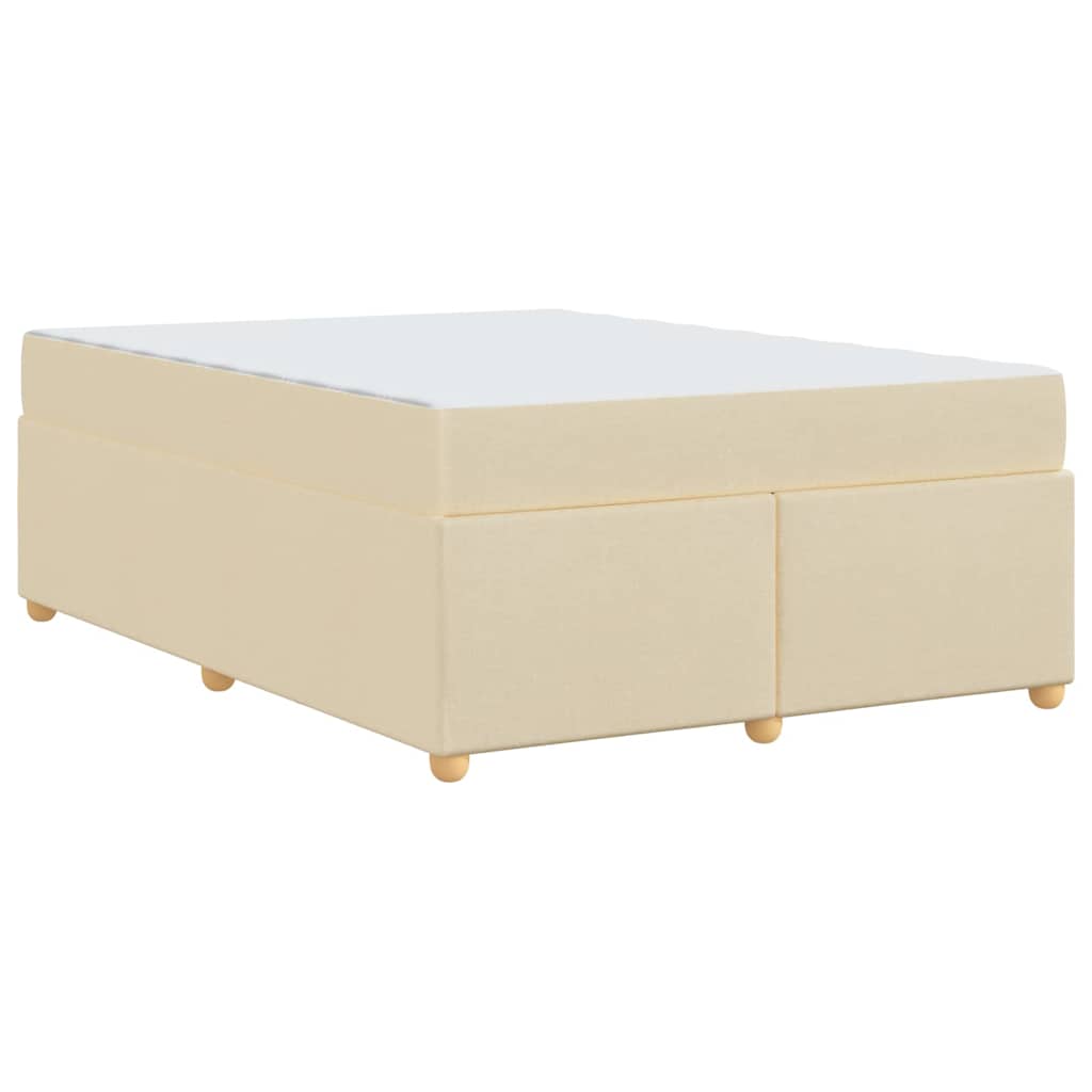 Bettgestell mit Matratze Creme 140 x 200 cm Stoff