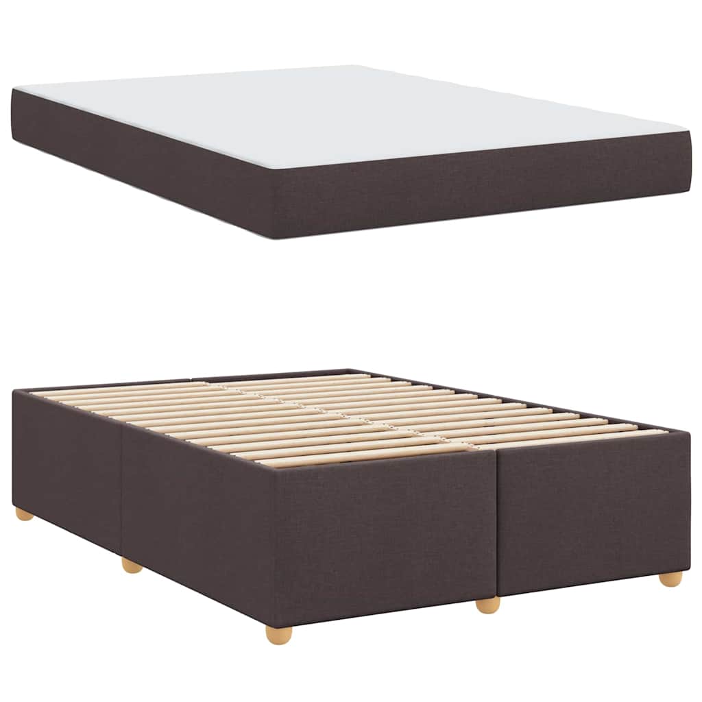 Bettgestell mit Matratze Dunkelbraun 160 x 200 cm Stoff