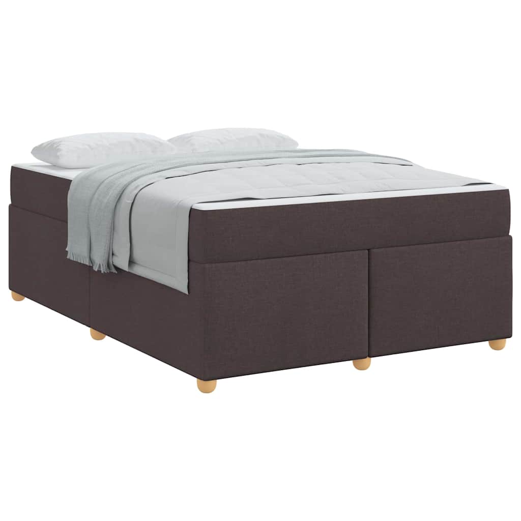 Bettgestell mit Matratze Dunkelbraun 160 x 200 cm Stoff