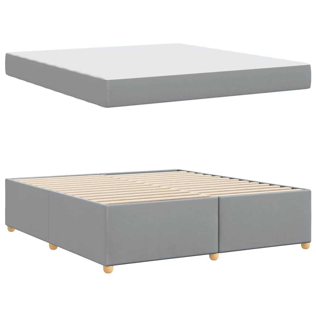 Bettgestell mit Matratze Hellgrau 180 x 200 cm Stoff