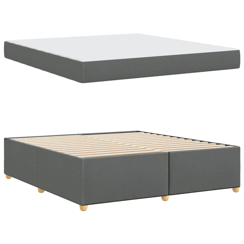 Bettgestell mit Matratze Dunkelgrau 180 x 200 cm Stoff