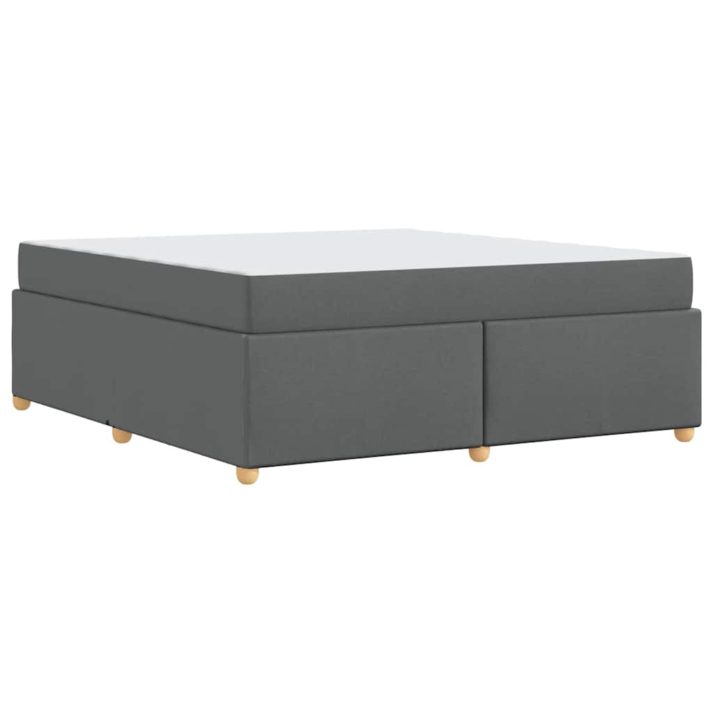 Bettgestell mit Matratze Dunkelgrau 180 x 200 cm Stoff