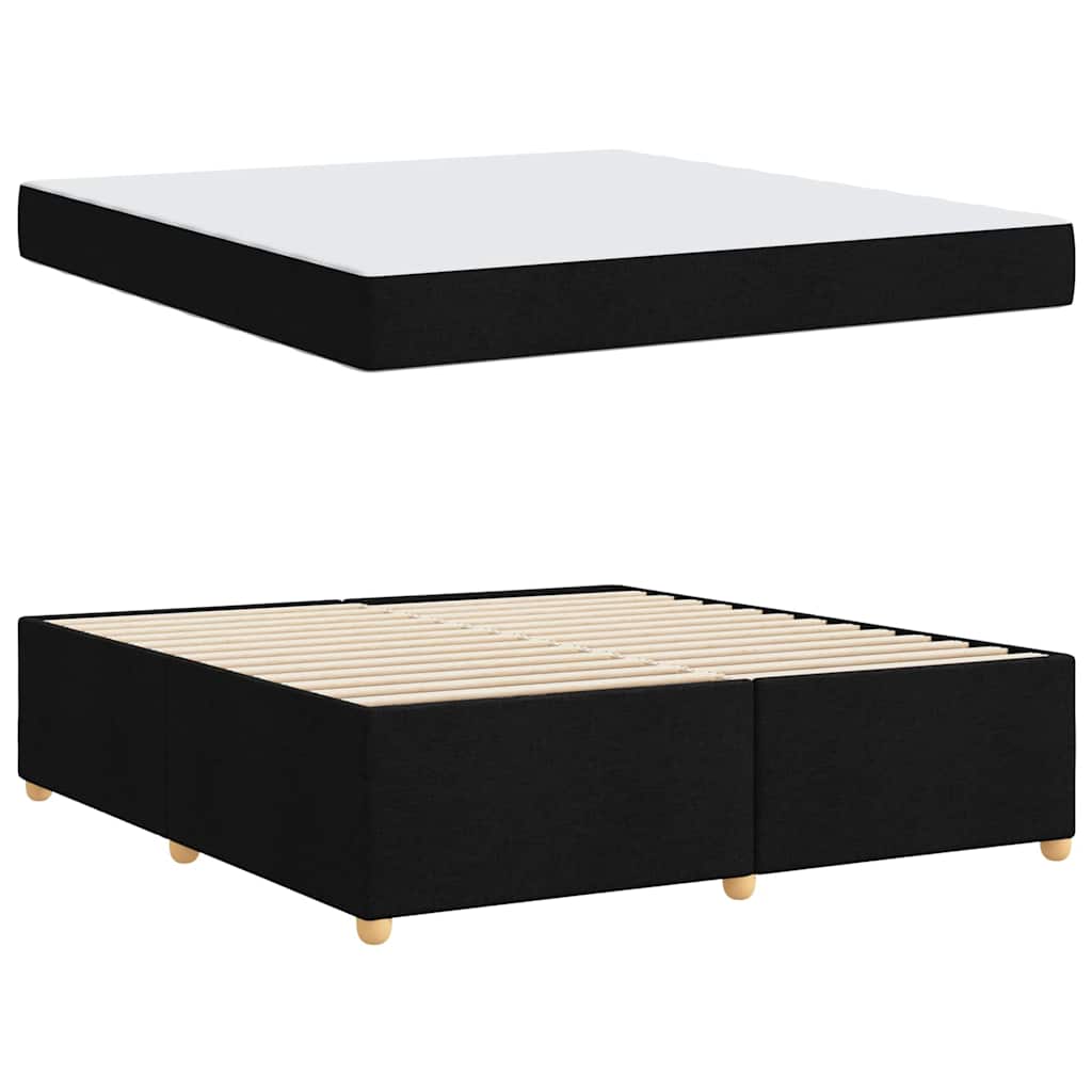Bettgestell mit Matratze Schwarz 180 x 200 cm Stoff