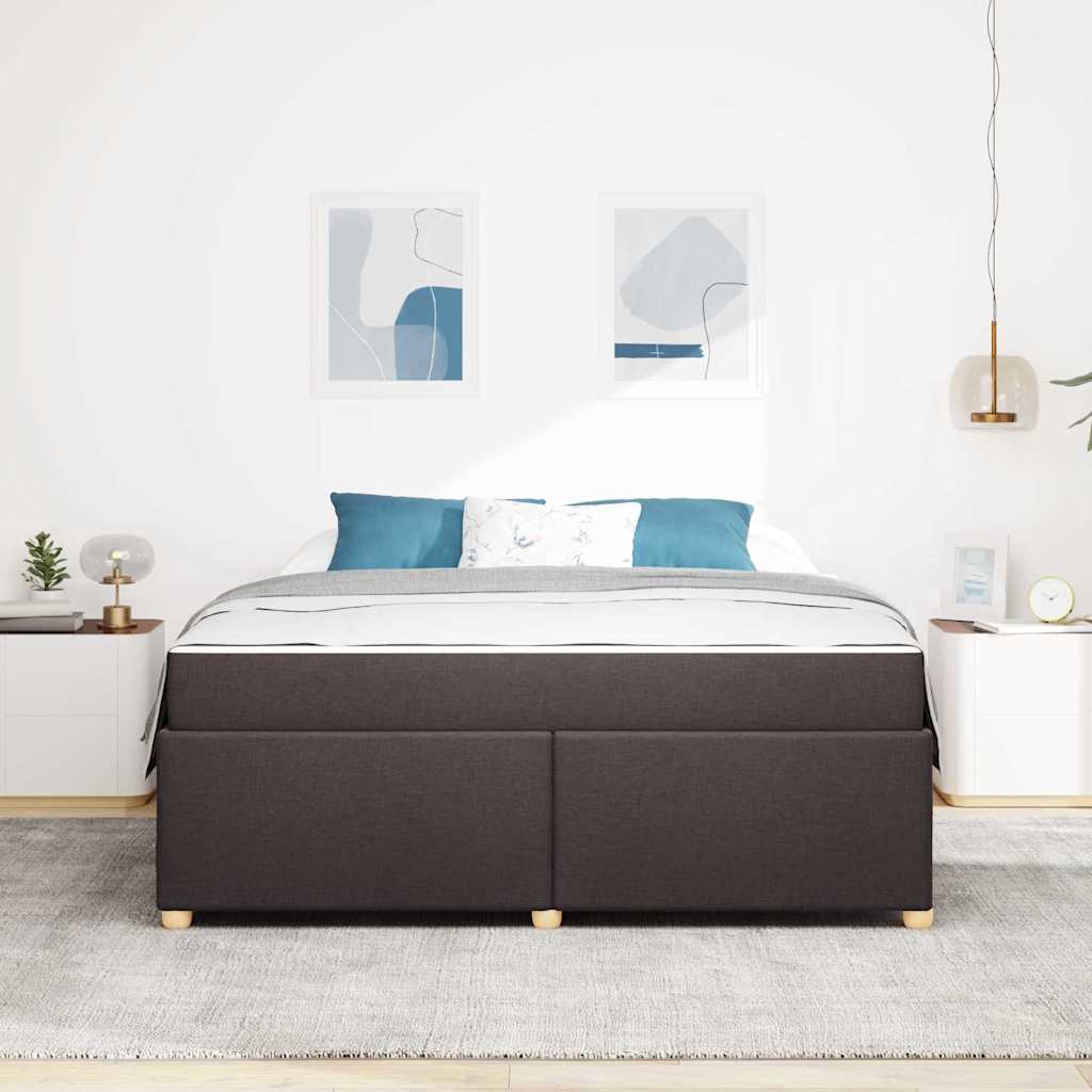 Bettgestell mit Matratze Dunkelbraun 180 x 200 cm Stoff