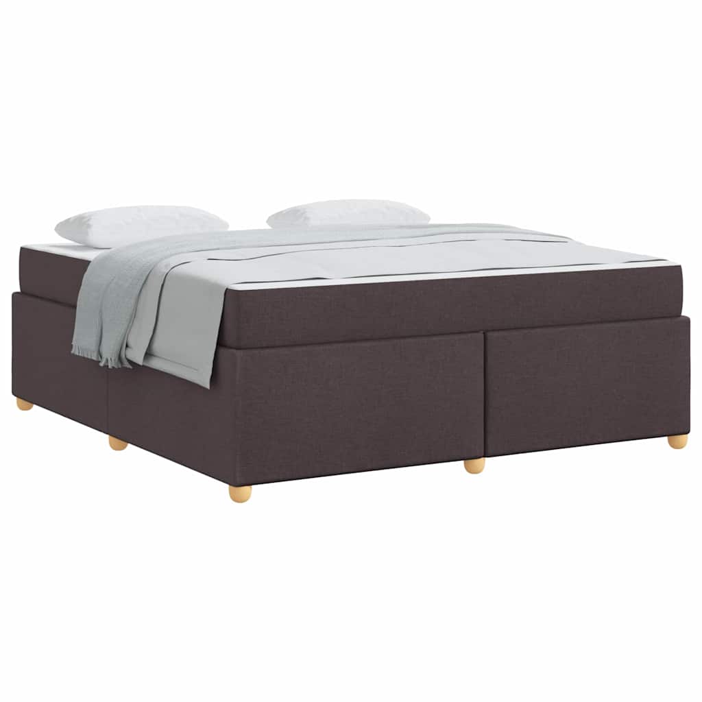 Bettgestell mit Matratze Dunkelbraun 180 x 200 cm Stoff