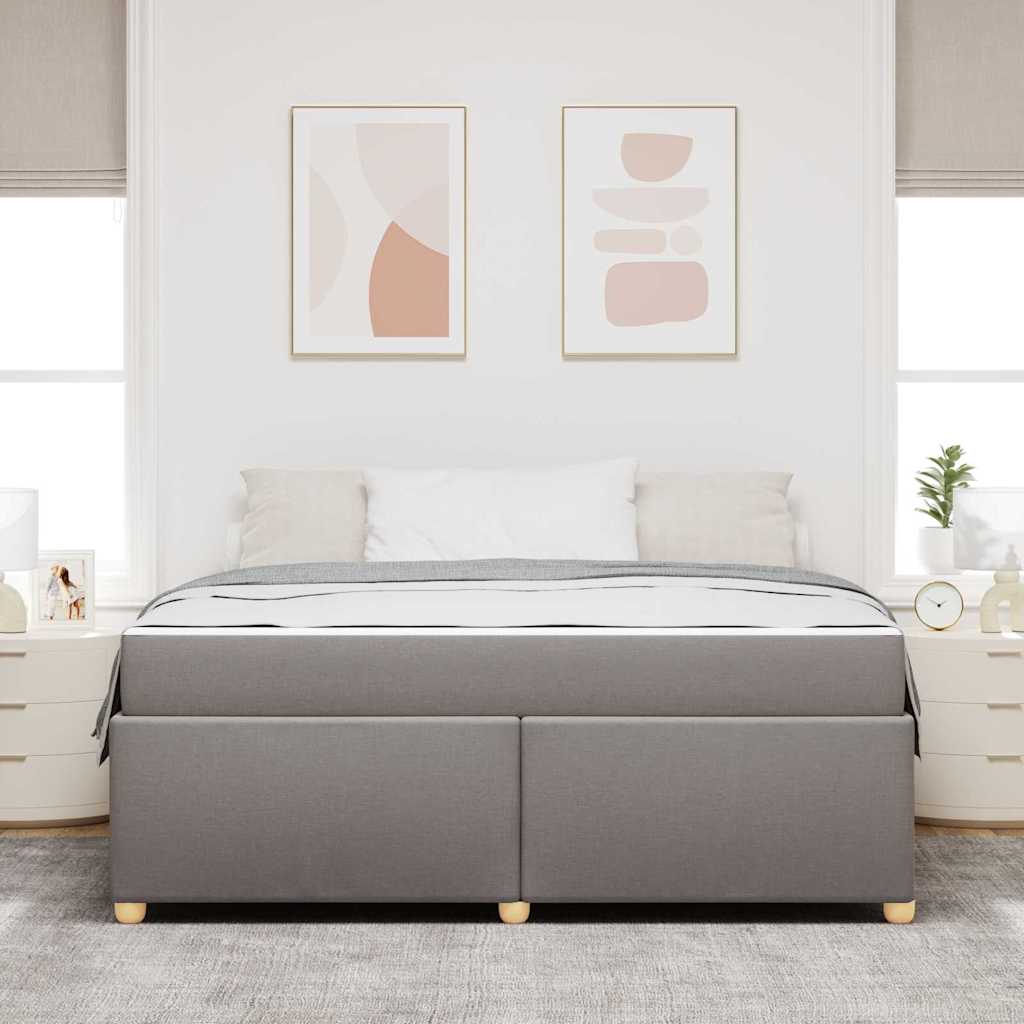 Bettgestell mit Matratze Taupe 180 x 200 cm Stoff