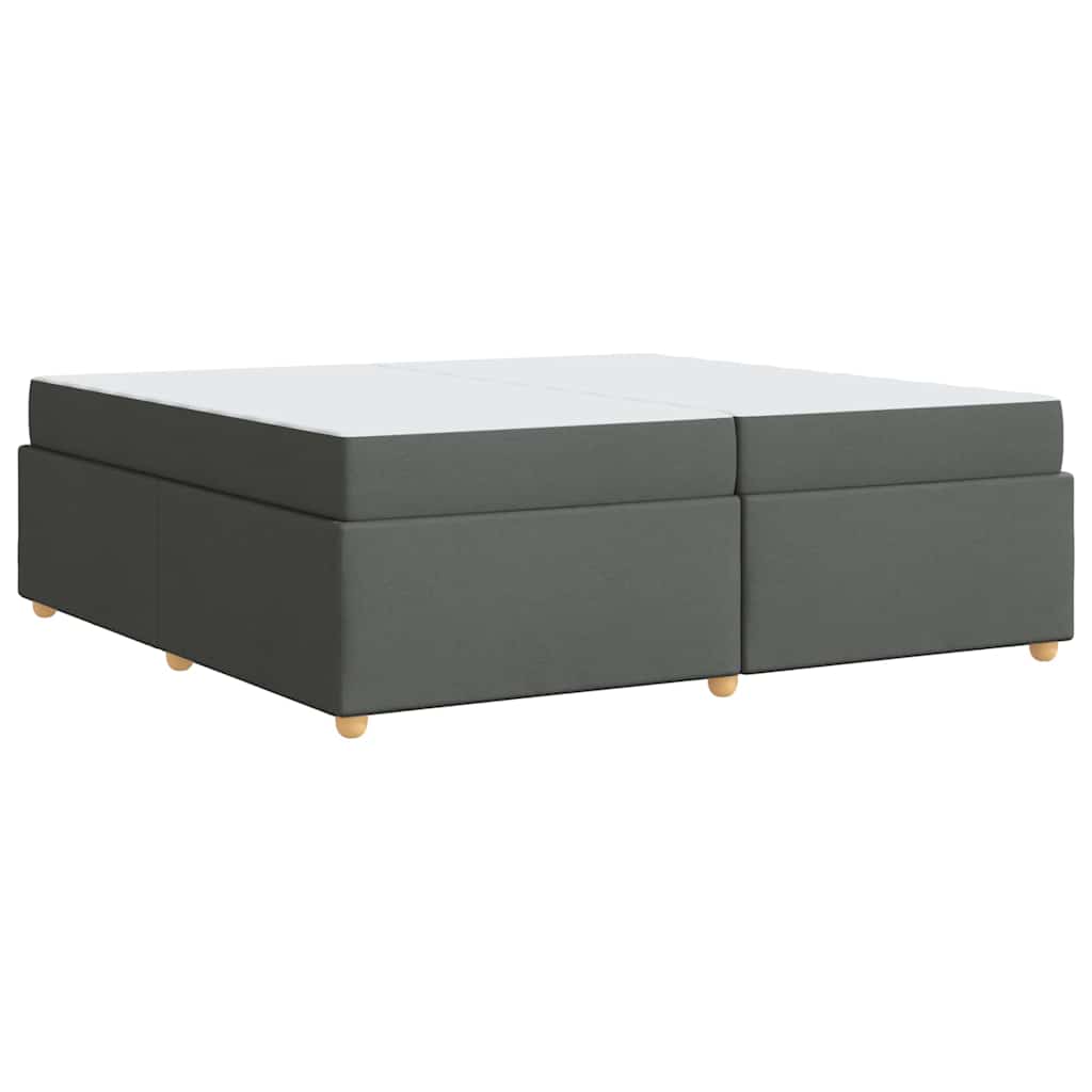 Bettgestell mit Matratze Dunkelgrau 200 x 200 cm Stoff