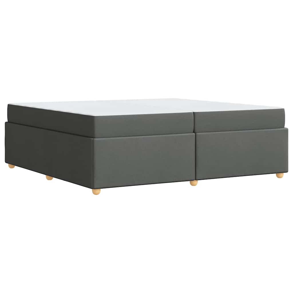 Bettgestell mit Matratze Dunkelgrau 200 x 200 cm Stoff
