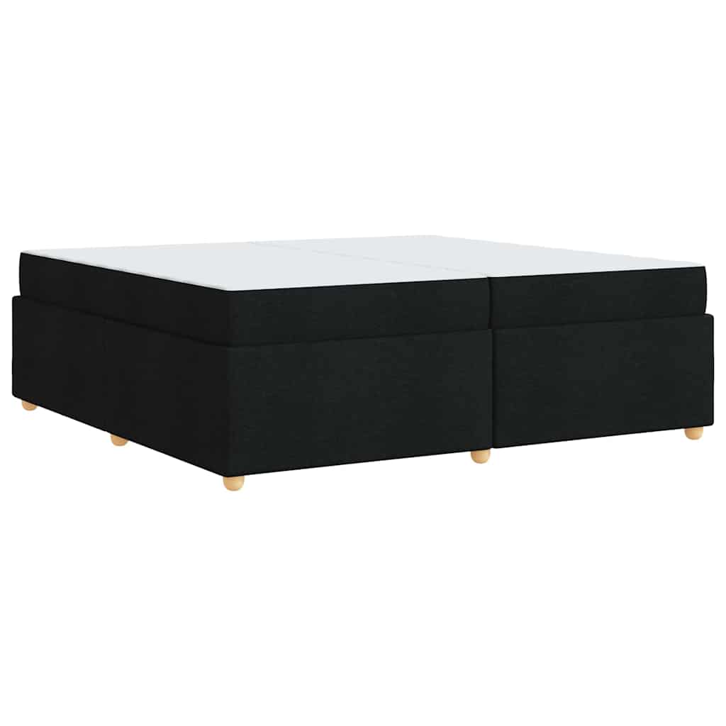 Bettgestell mit Matratze Schwarz 200 x 200 cm Stoff