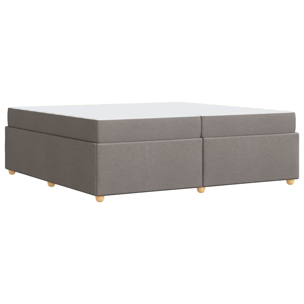Bettgestell mit Matratze Taupe 200 x 200 cm Stoff