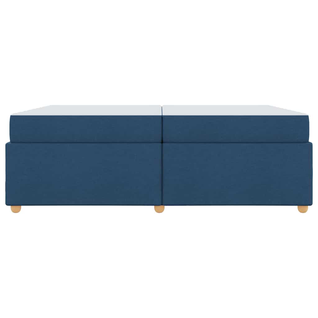 Bettgestell mit Matratze Blau 200 x 200 cm Stoff