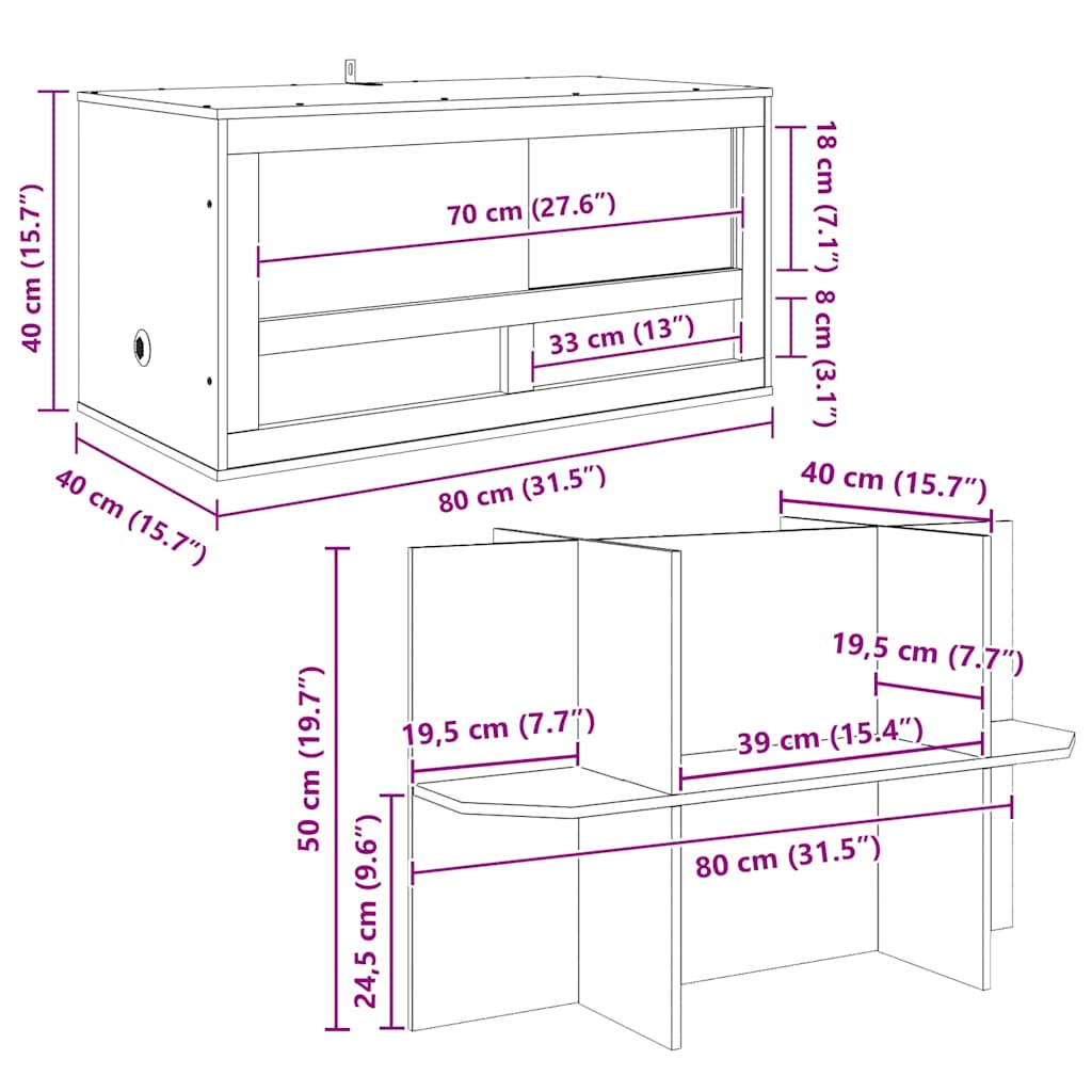 Terrarium Braun 80 x 40 x 90 cm OSB