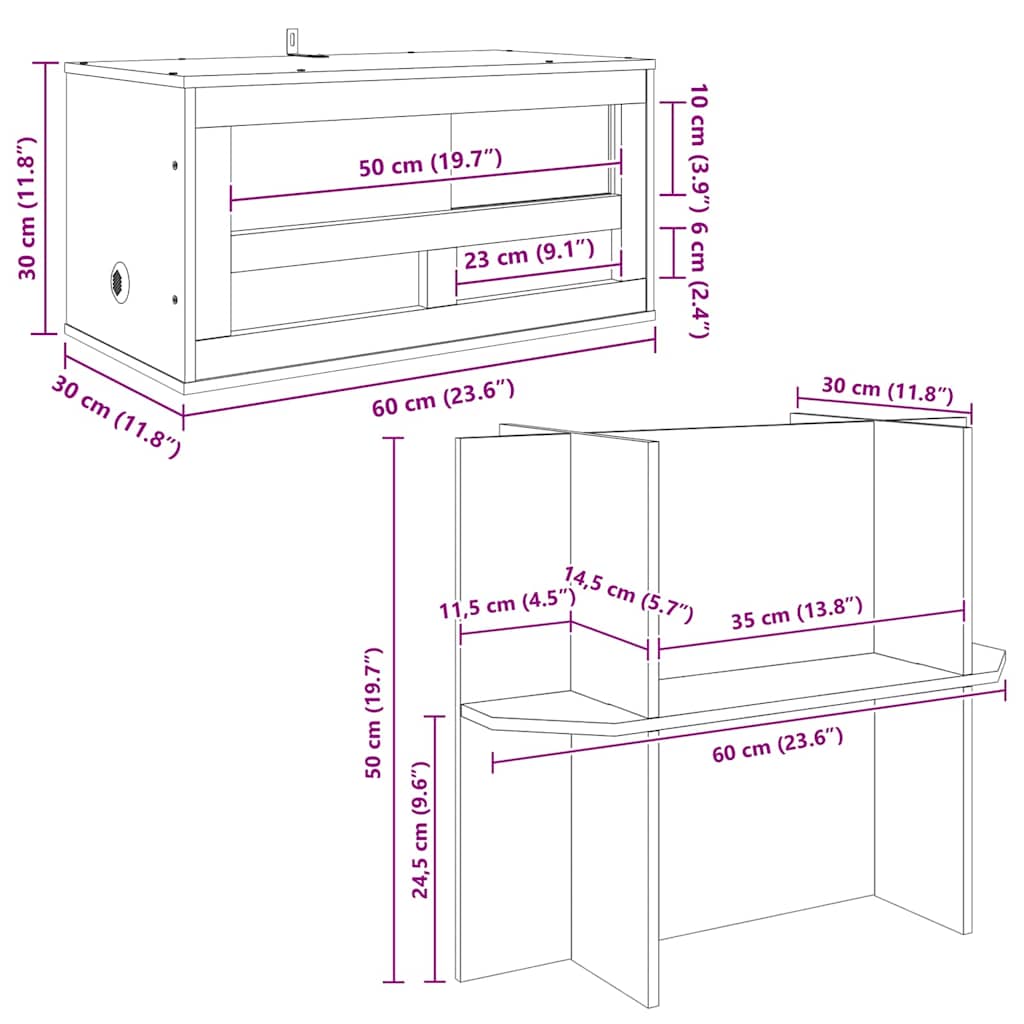 Terrarium Braun 60 x 30 x 80 cm OSB