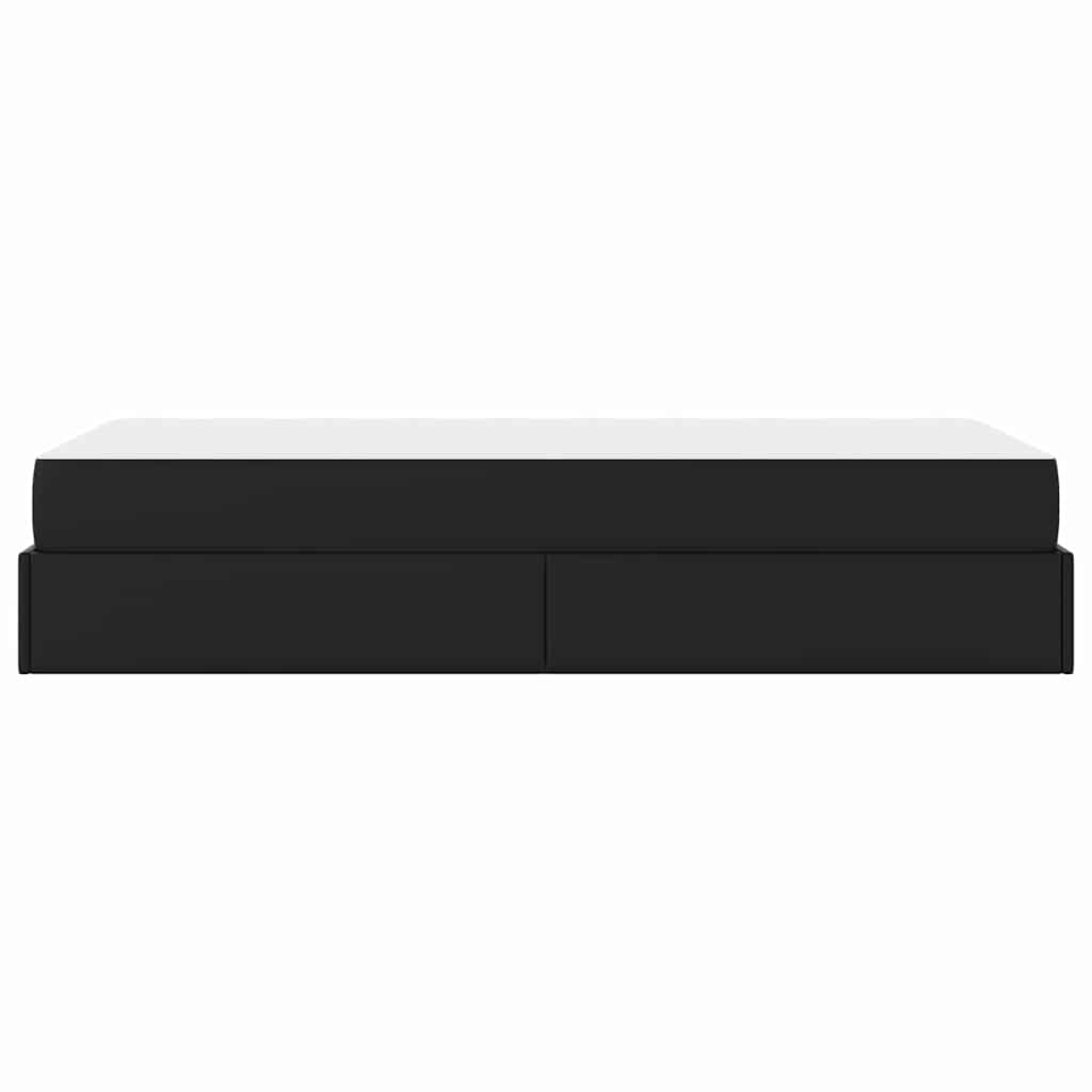 Bettgestell mit Matratze Schwarz 100 x 200 cm Kunstleder