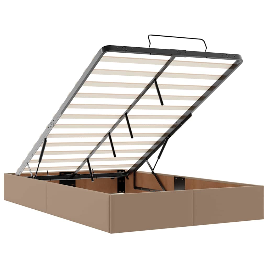 Bettgestell mit Matratze Cappuccino 120 x 200 cm Kunstleder